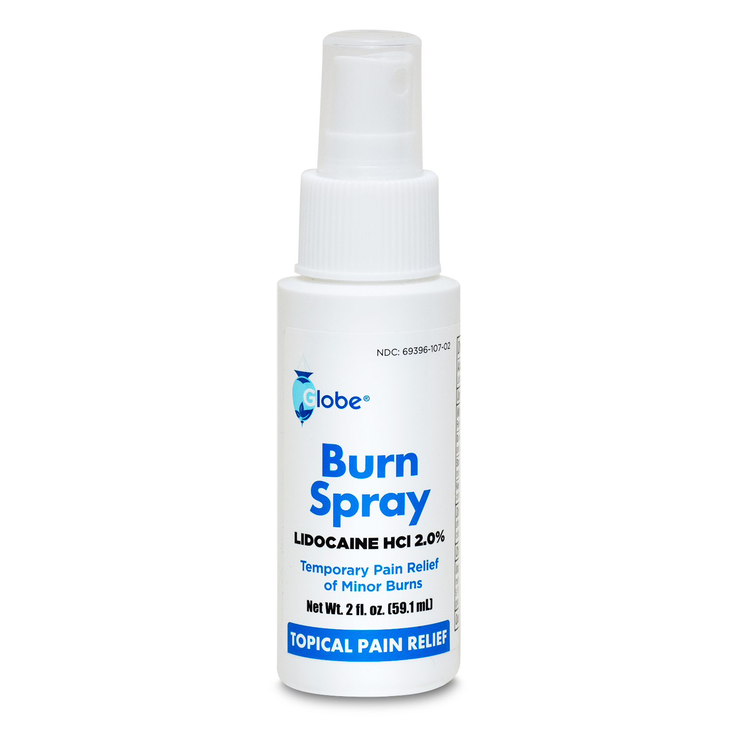 Globe Burn Spray, Lidocaine 2%. Topical Anesthetic Pain Relief and Numbing 2 oz Spray Bottle 971
